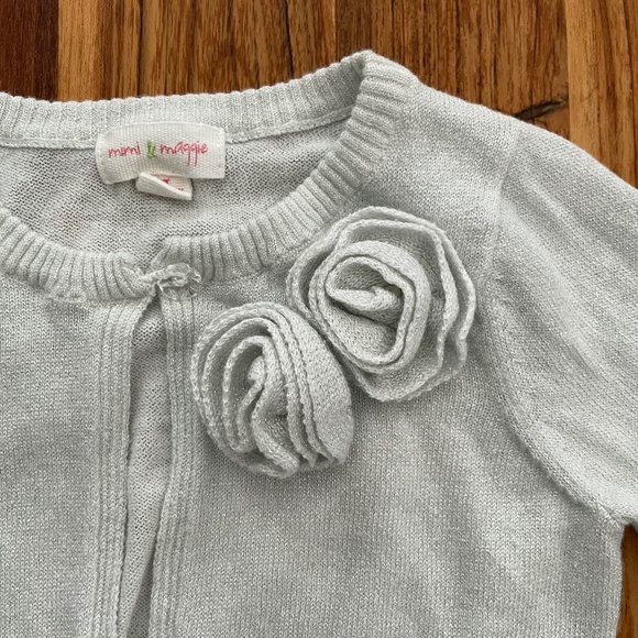 Mimi & Maggie Silver Metallic Cardigan Size 2T - Picture 2 of 7
